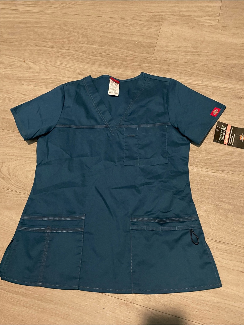 Dickies Women’s V-Neck Scrub Top - Teal Blue